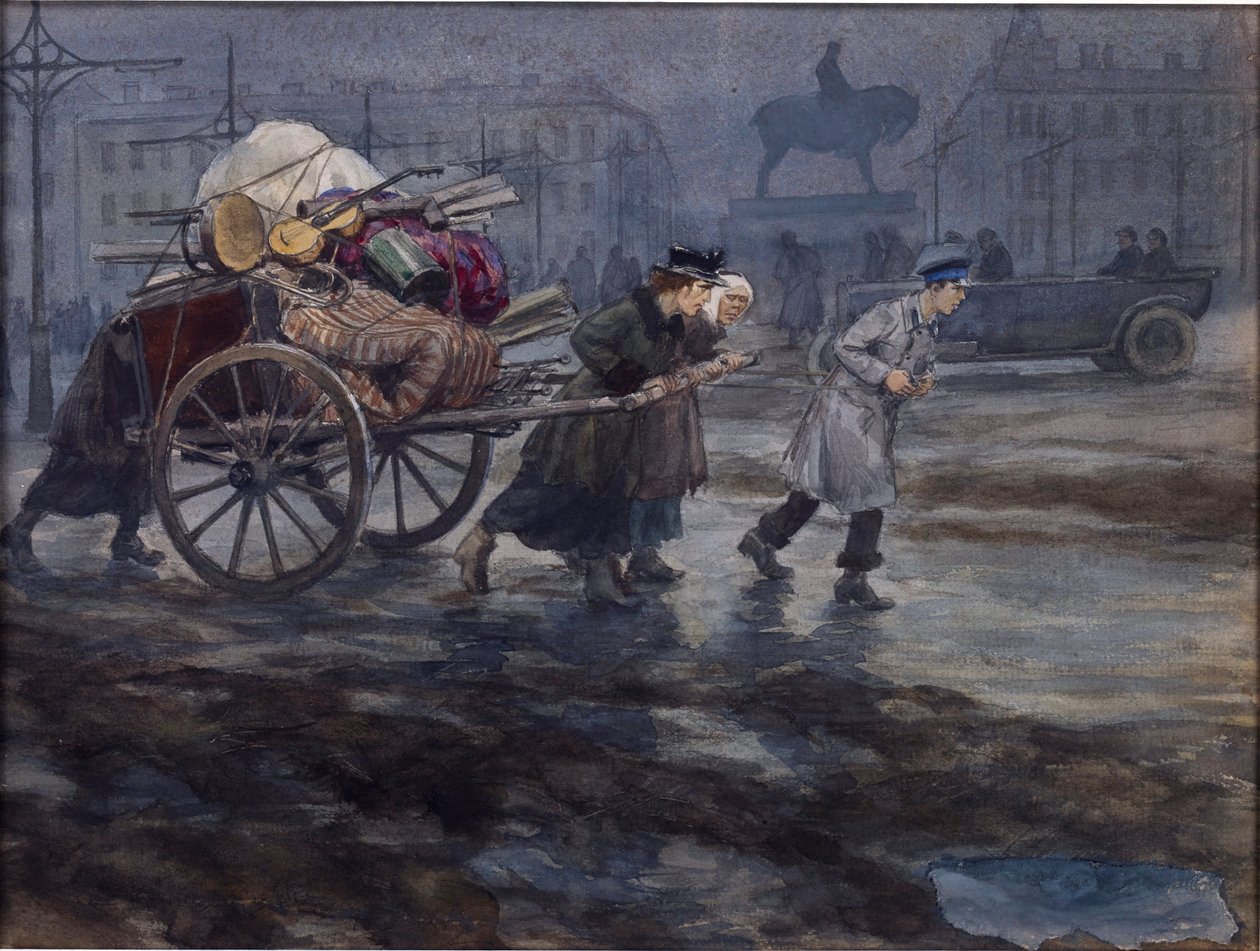Vladimirov, Ivan Alexeyevich (1869-1947) tarafından zengin bir evin kalıntıları. Suluboya, Kağıt Üzerine Guaj by Ivan Alexeyevich Vladimirov
