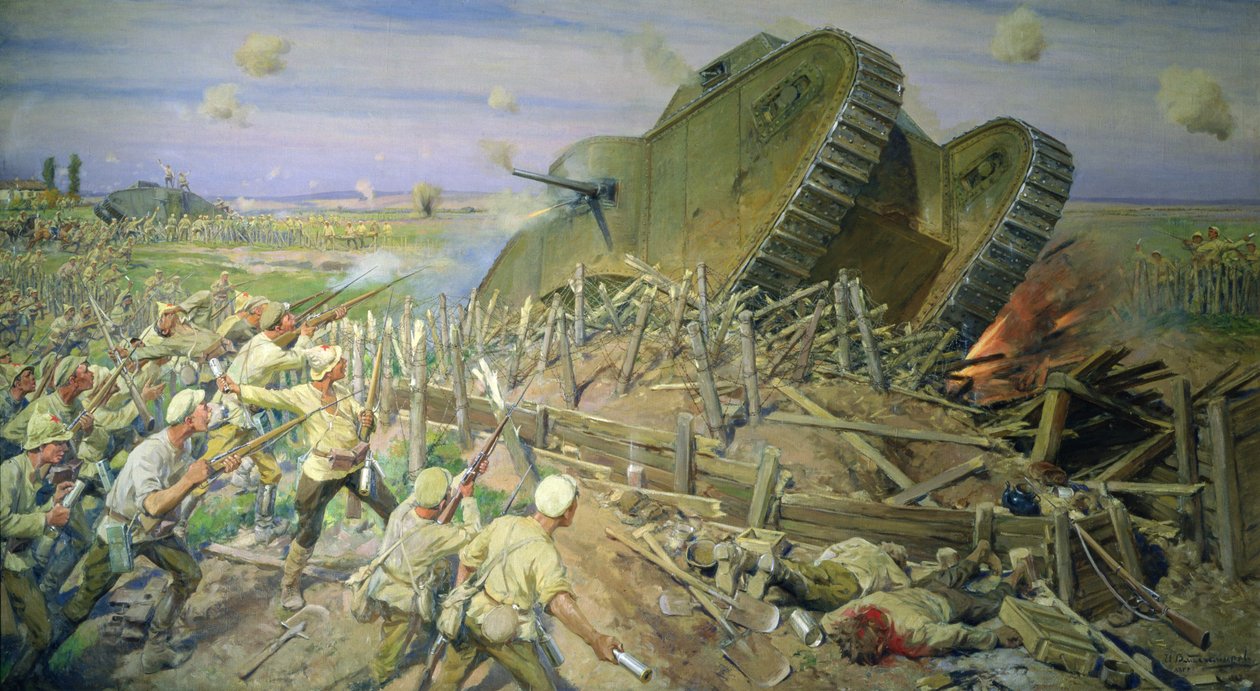 Kakhovka yakınlarında bir tankın ele geçirilmesi by Ivan Alexeyevich Vladimirov