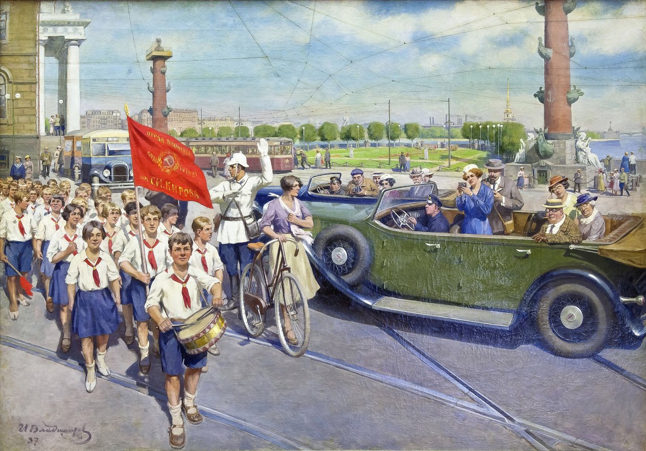 Leningrad'daki yabancı turistler by Ivan Alexeyevich Vladimirov