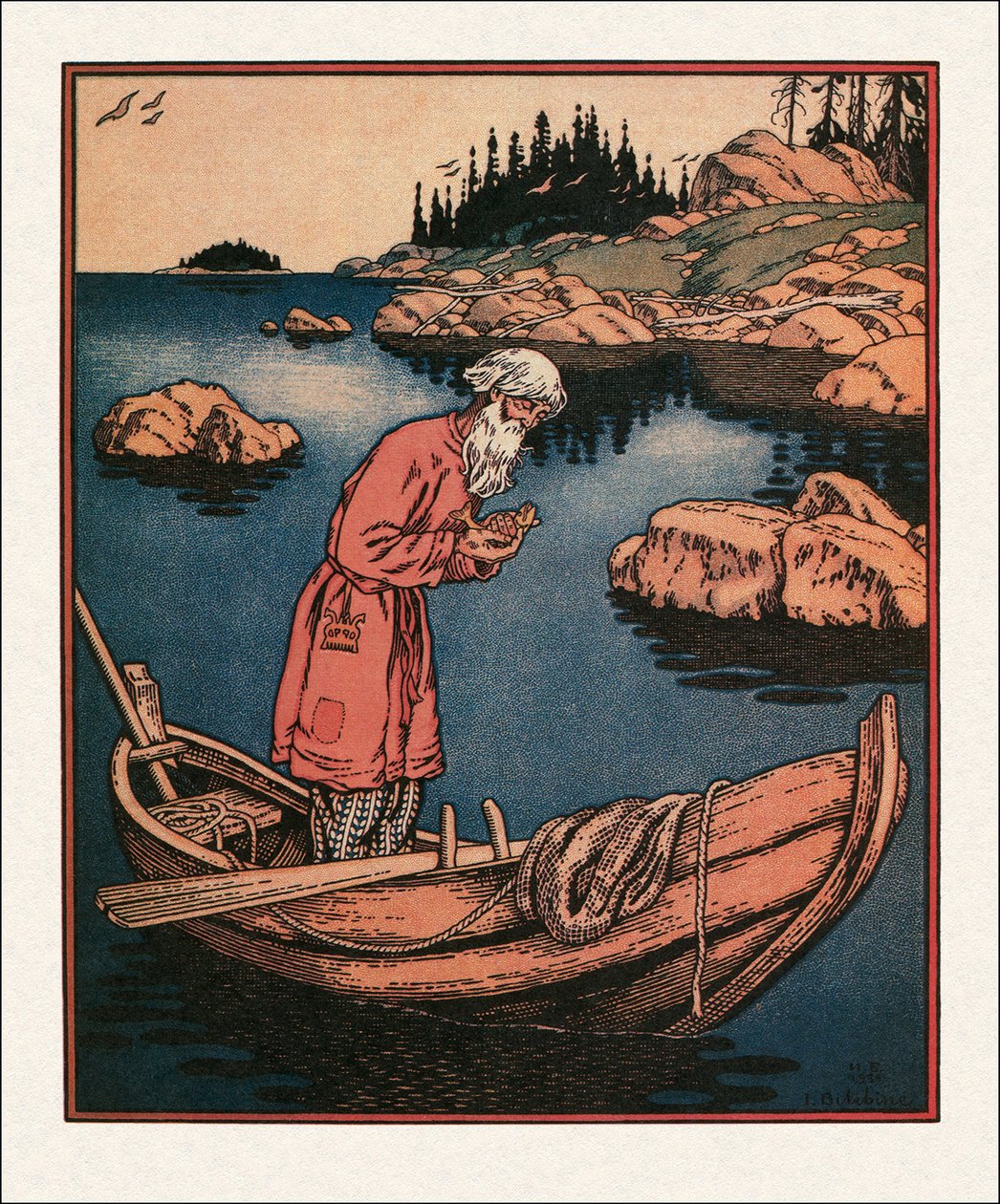 Balıkçı ve Balık par Bilibin, Ivan Yakovlevich (1876-1942) by Ivan Yakovlevich Bilibin