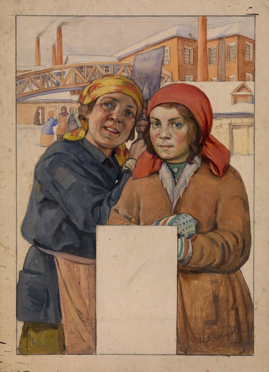 İki Fabrika İşçisi, 1925 by Ivan Georgievich Drozdov