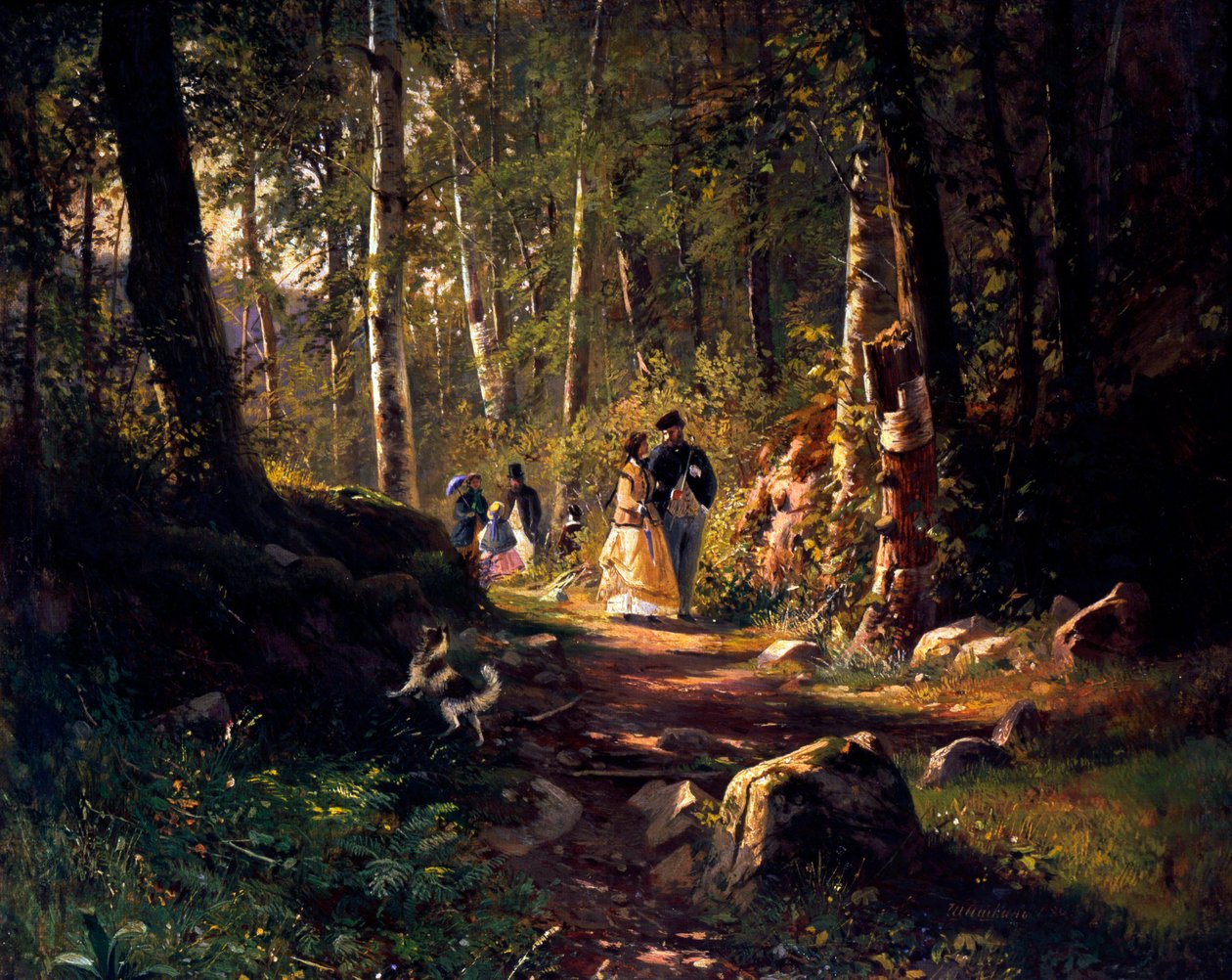 Ormanda Bir Yürüyüş, 1869 by Ivan Ivanovich Shishkin