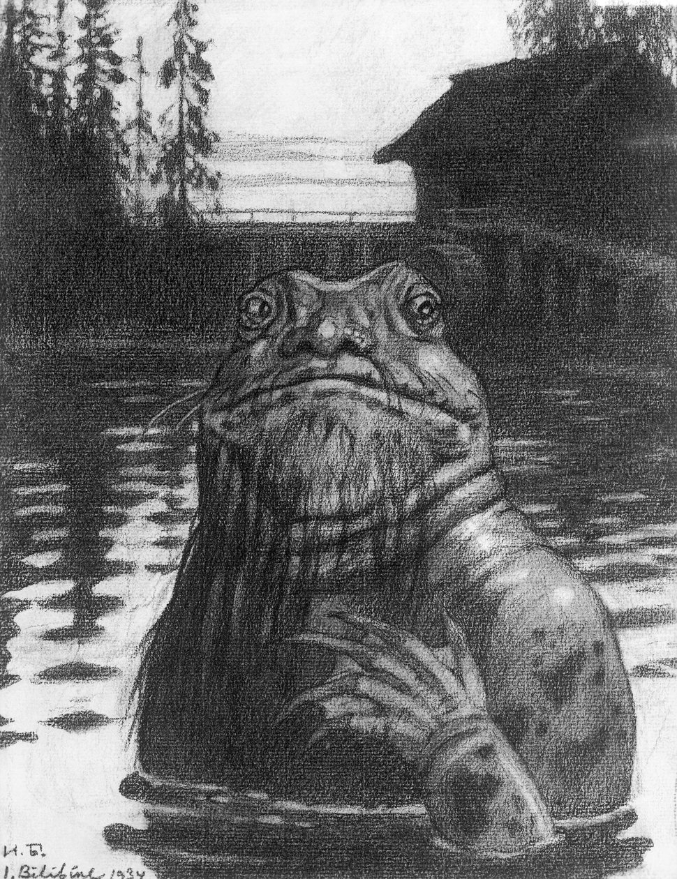 Vodyanoi, Su Perisi, 1934 (kağıt üzerinde kömür) by Ivan Yakovlevich Bilibin