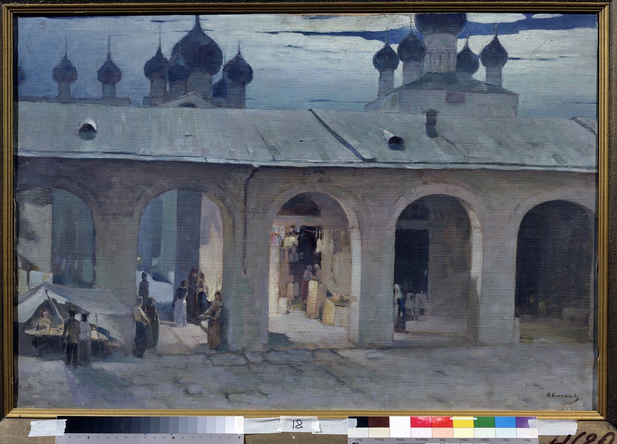 "Galeri Marchande au Kremlin de Rostov" Painture dYvan Kalmykov (1866-1925) Makale Açık Hava Müzesi Rostov Kremlin, Rostov by Ivan Kalmykov