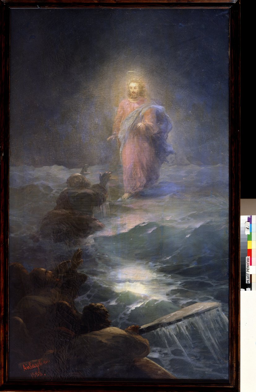 İsa sular üzerinde yürüyor (İsa su üzerinde yürüyor). Ivan Konstantinovich Aivazovsky