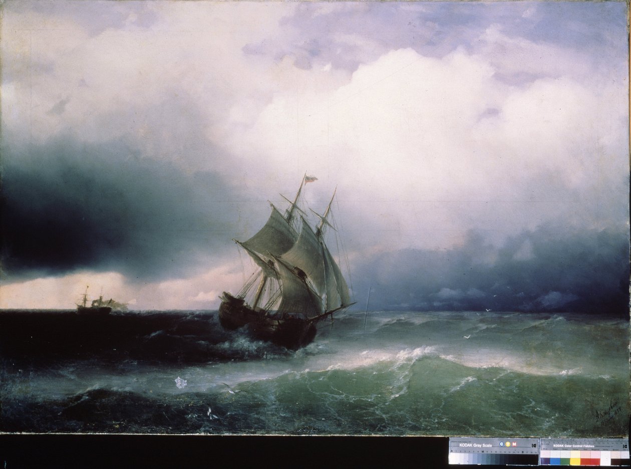İlerleyen fırtına. Ivan Konstantinovich Aivazosky