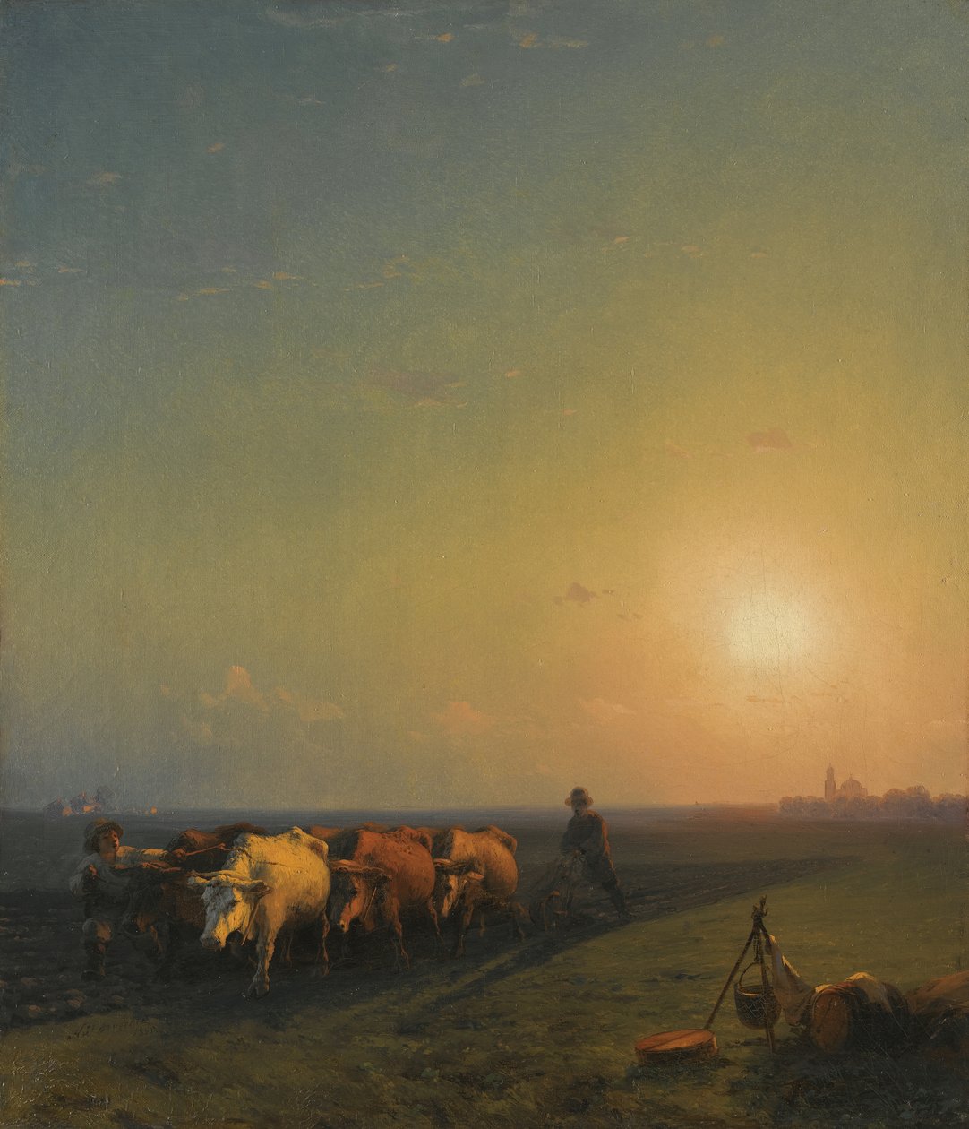 Tarlaları sürmek, Kırım, 1865 by Ivan Konstantinovich Aivazovsky