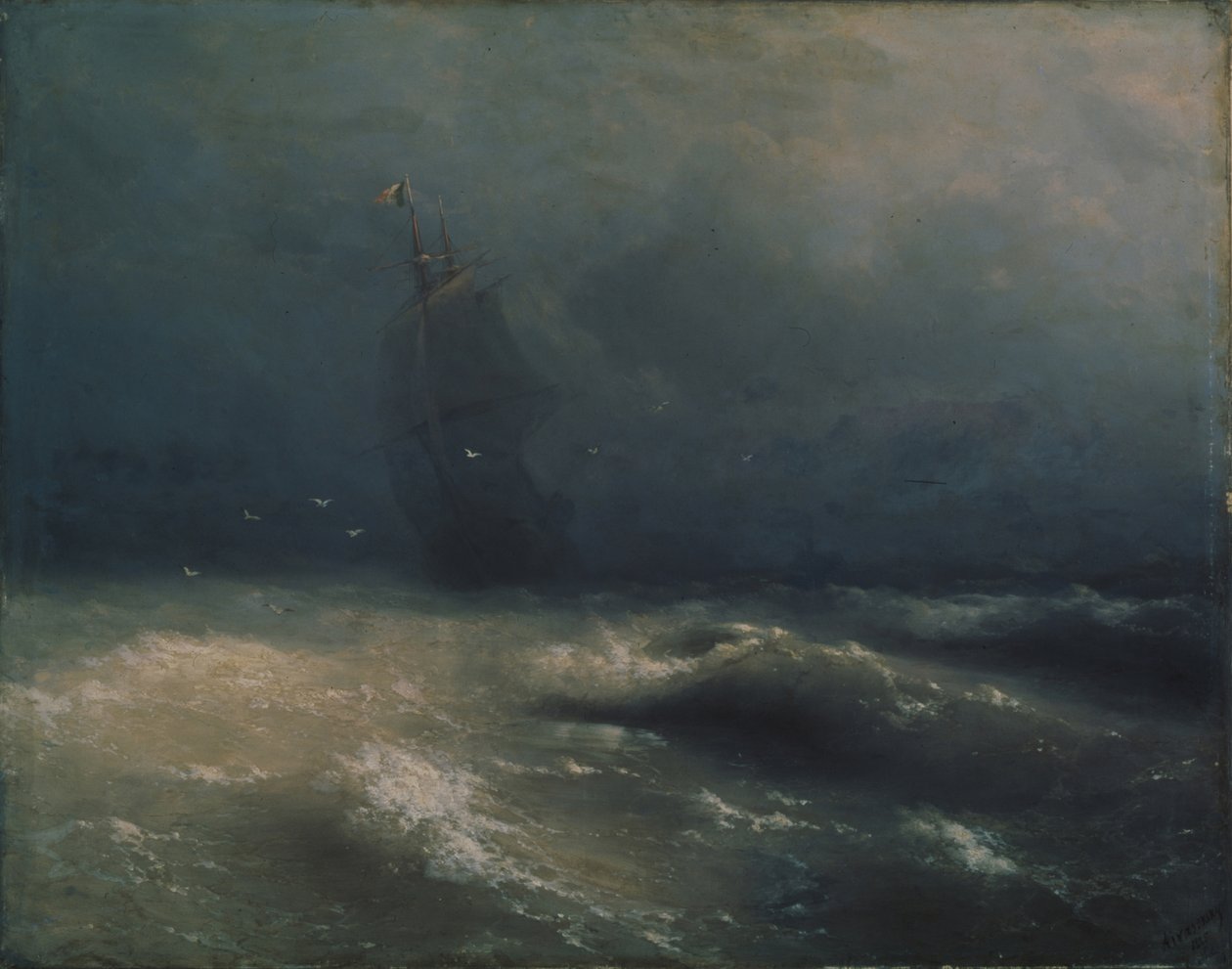 Deniz kıyısında fırtına, Nice, 1885 by Ivan Konstantinovich Aivazovsky