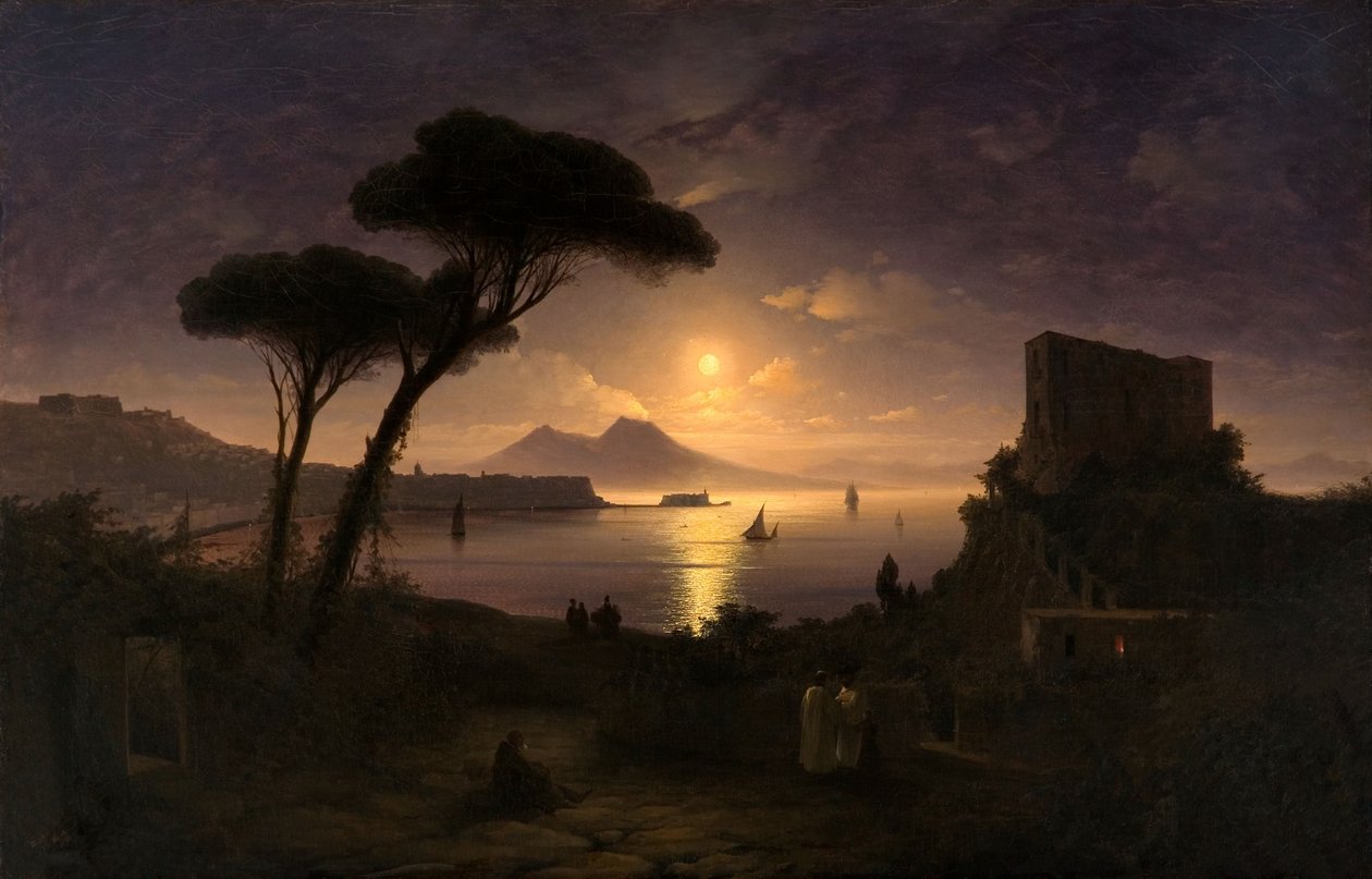 Napoli Körfezi, Mehtap Gecesi, 1842 by Ivan Konstantinovich Aivazovsky