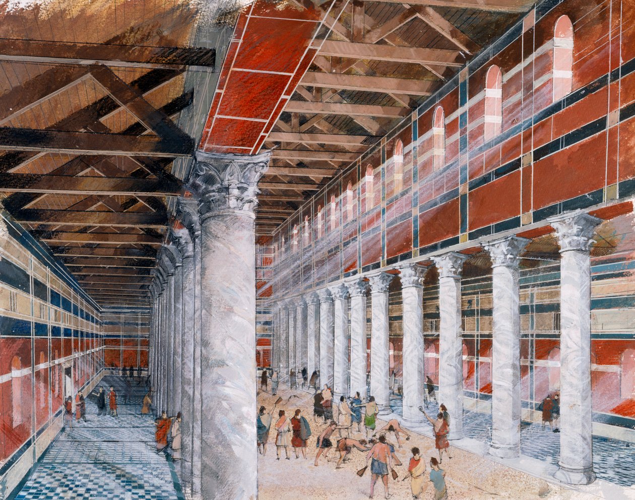 Baths bazilikası, Wroxeter Roma Şehri, c1.-3. yüzyıl, 1990-2010 by Ivan Lapper