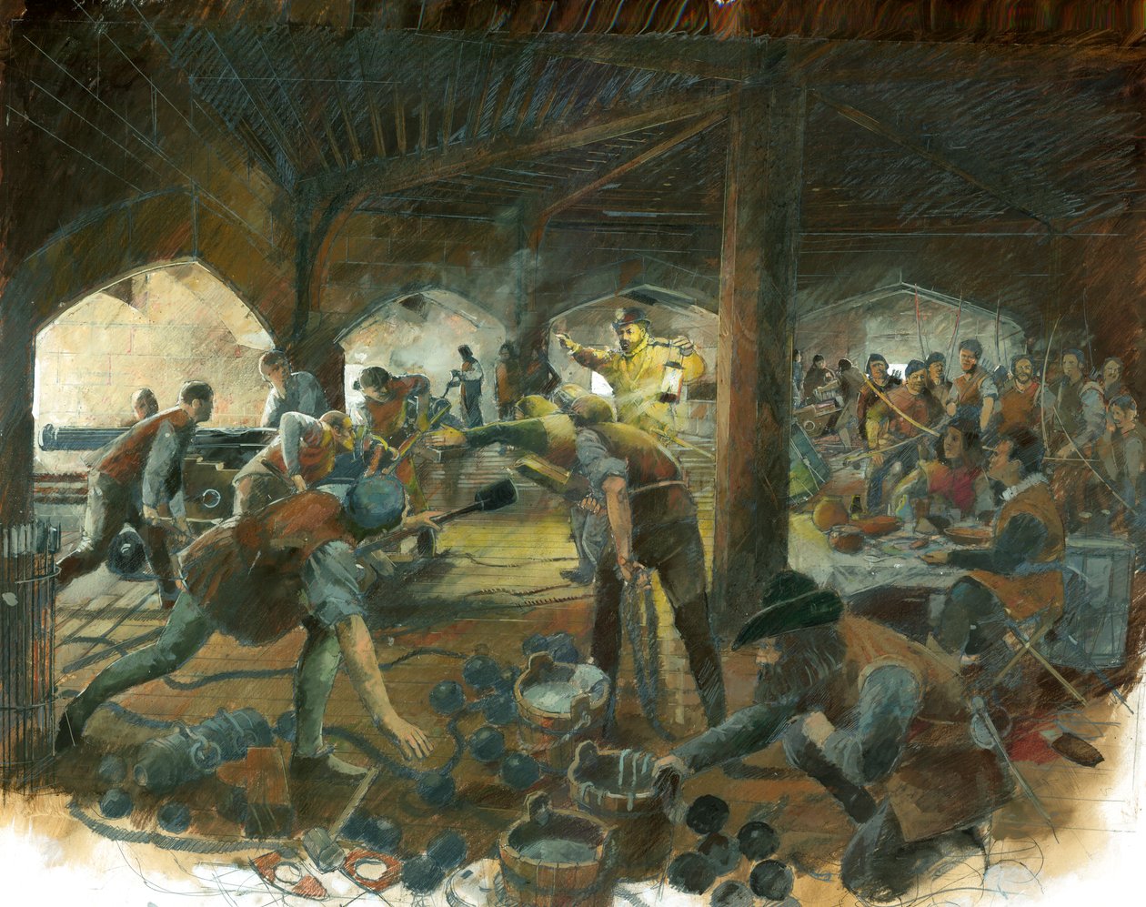 Silah güvertesi, Pendennis Kalesi, Cornwall, 1540