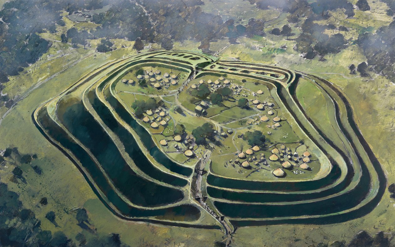 Eski Oswestry Hill Kalesi, işgalinin zirvesinde, Demir Çağı, c1970-2010 by Ivan Lapper