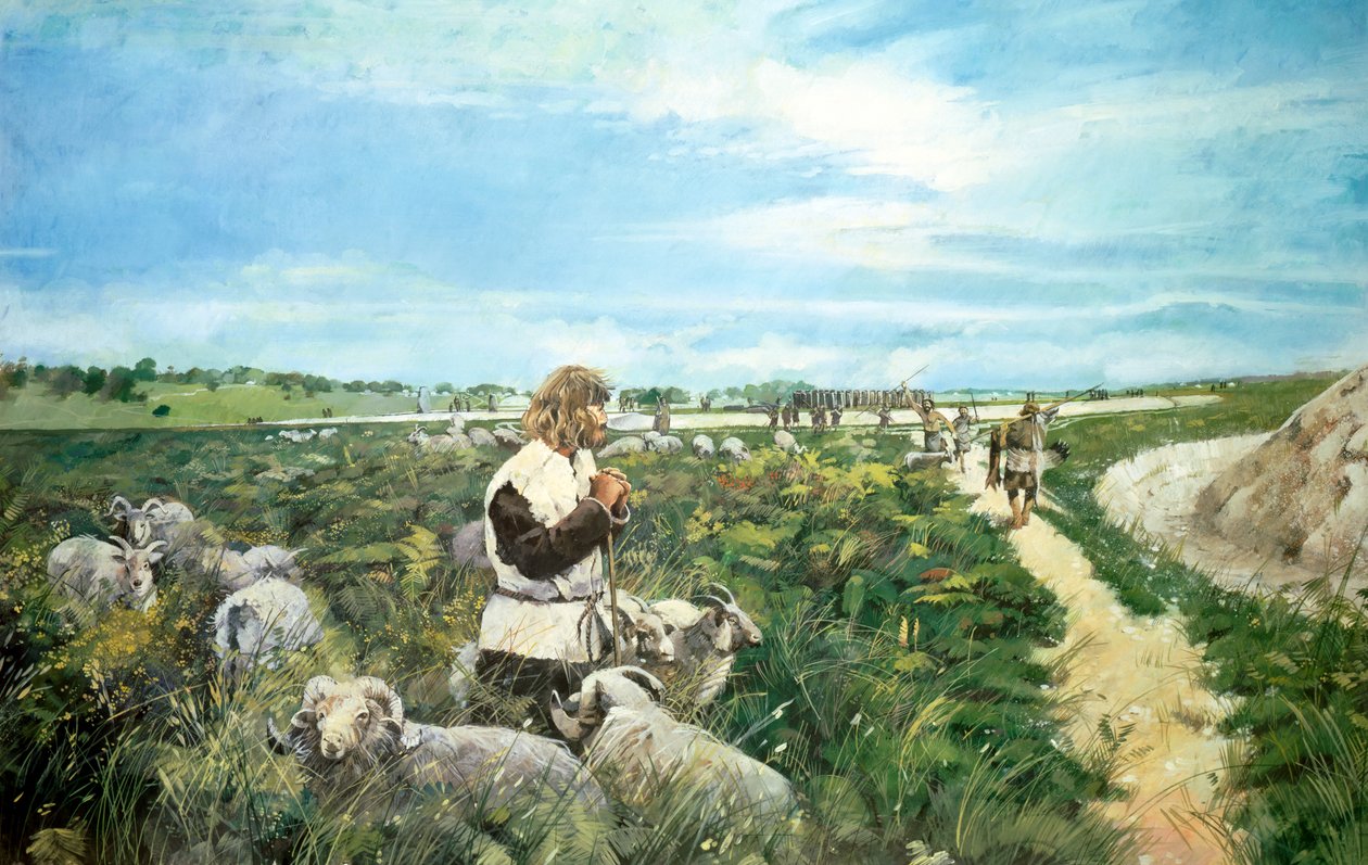 Stonehenge manzarası, c2500BC, c1990-2010 by Ivan Lapper