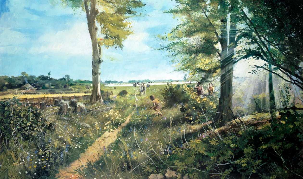 Stonehenge manzarası, c3000BC, c1990-2010 by Ivan Lapper