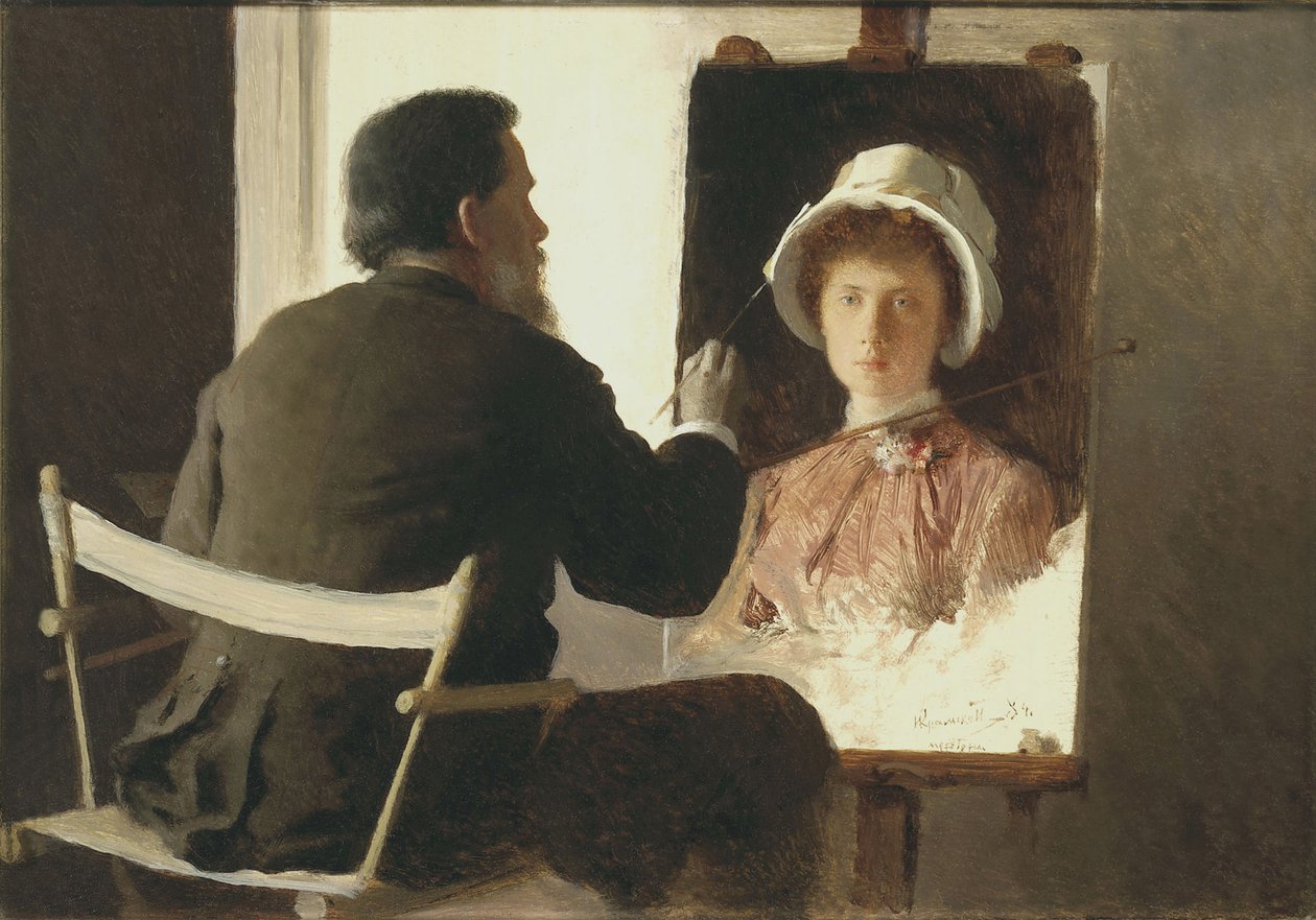 Kramskoy Kızının Portresini Boyama, 1884 by Ivan Nikolaevich Kramskoy