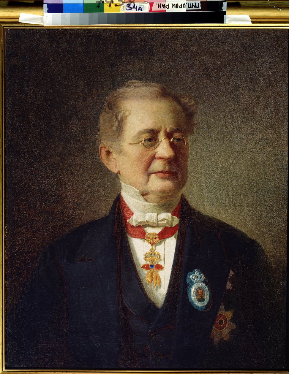 Portre du Şansölye Prens Alexander Mihayloviç Gorchakov (Alexander Gurtuchekov) (1-6). Painture de İmam Petrovich kalam viliyandi (kast-viliyandi) by Ivan Petrovich Keler Viliandi