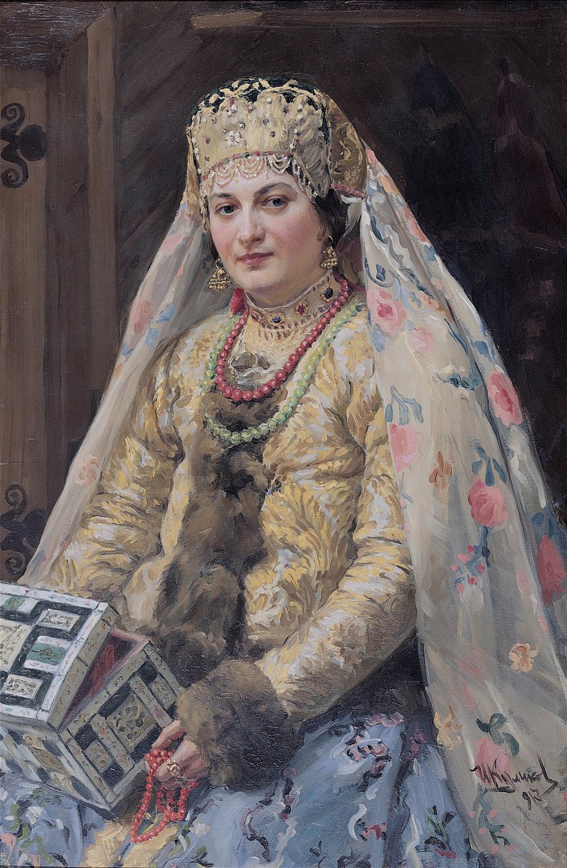 ""Sanatçının karısının portresi"" Tablo Ivan Koulikov (1875-1941) 1917 Dim 102,8x67,3 cm Özel koleksiyon by Ivan Semyonovich Kulikov