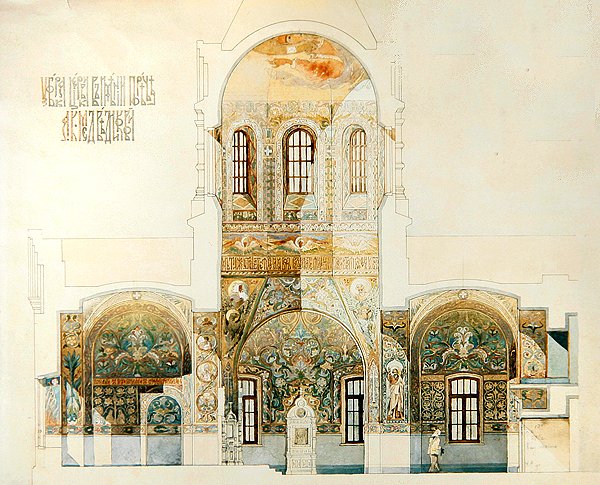 Medvednikova arazisinde bir kilise tasarımı by Ivan Sergeyevich Kuznetsov