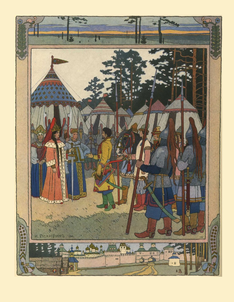 Masal Marya Morevna için illüstrasyon, 1901 by Ivan Yakovlevich Bilibin