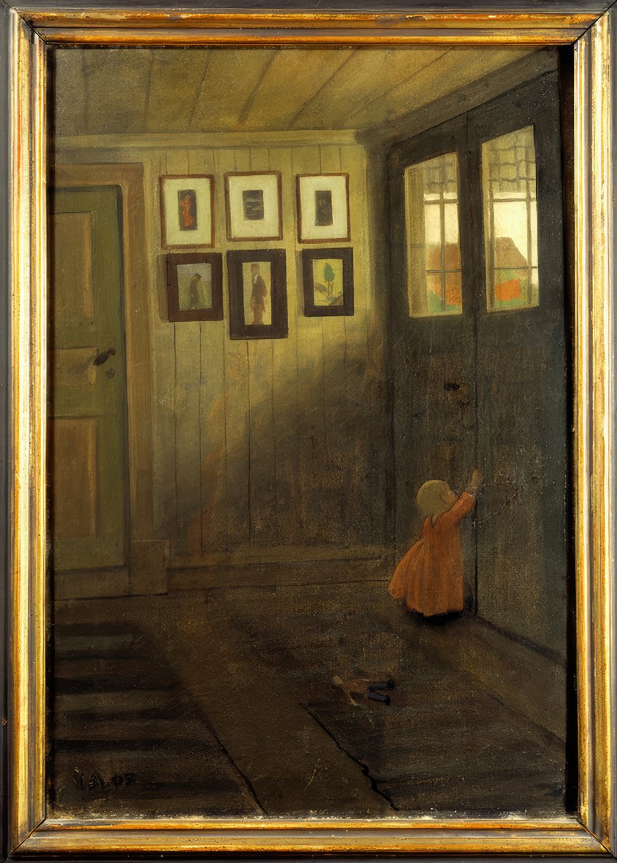 Kapıdaki kız. Sanatçının evinin içi, Älvängen by Ivar Axel Henrik Arosenius