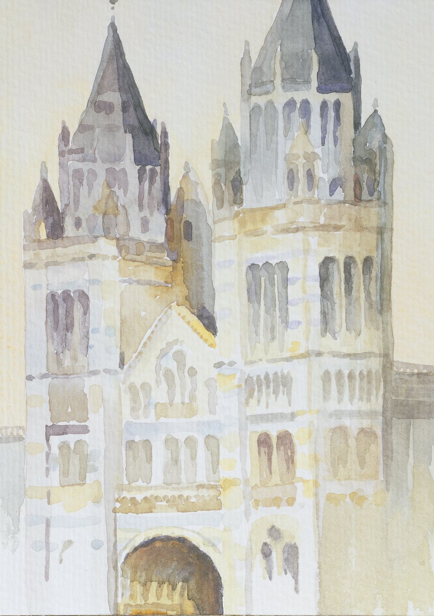 Doğa Tarihi Müzesi Ana Girişi, Londra, Gündüz, 1994 (kağıt üzerinde wc) by Izabella Godlewska de Aranda