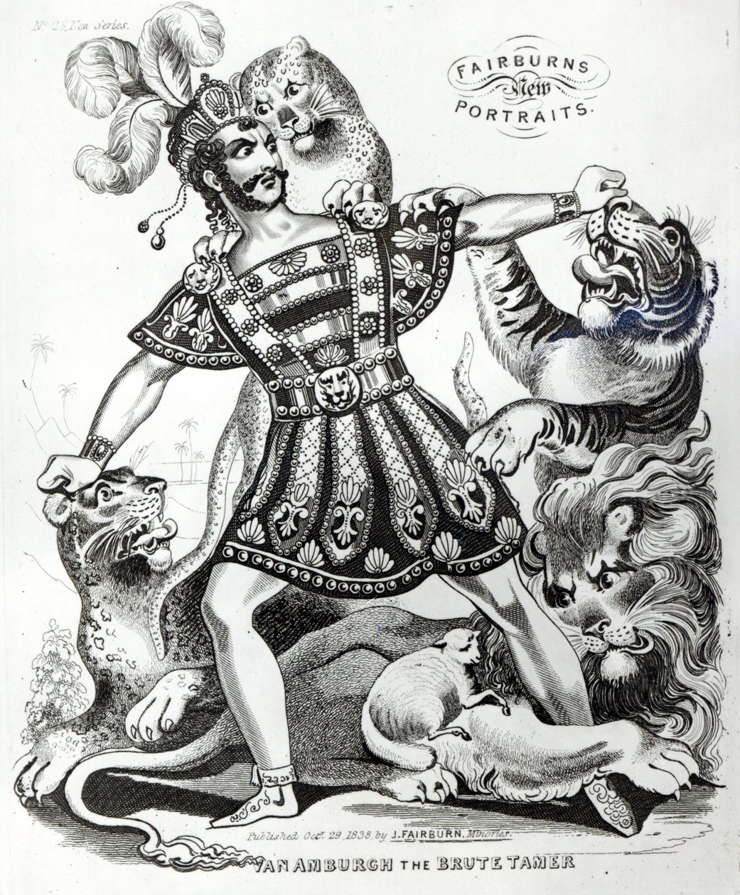 Van Amburgh Kaba Terbiyecisi, 1838 by J. Fairburn