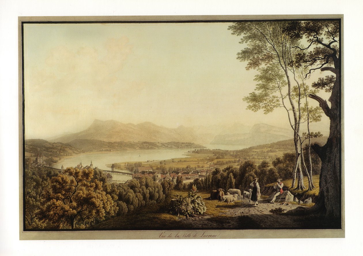 Luzern Şehri Görünümü by J. J. Bidermann