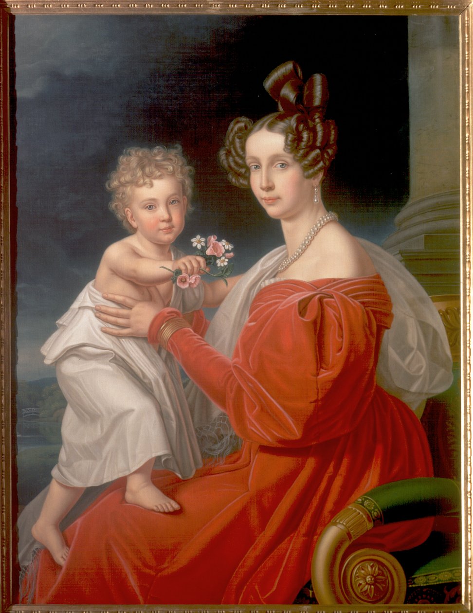 Avusturya arşidüşes Sophia (1805-72) iki yaşındaki oğlu Franz Joseph (1830-1916) ile (daha sonra Avusturya İmparatoru I. Francis Joseph) by J. K. Stiegler