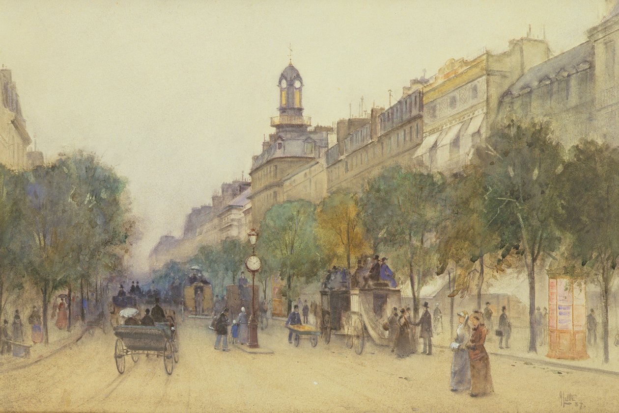 Boulevard des Italiens, Paris, 1887 by J. Little