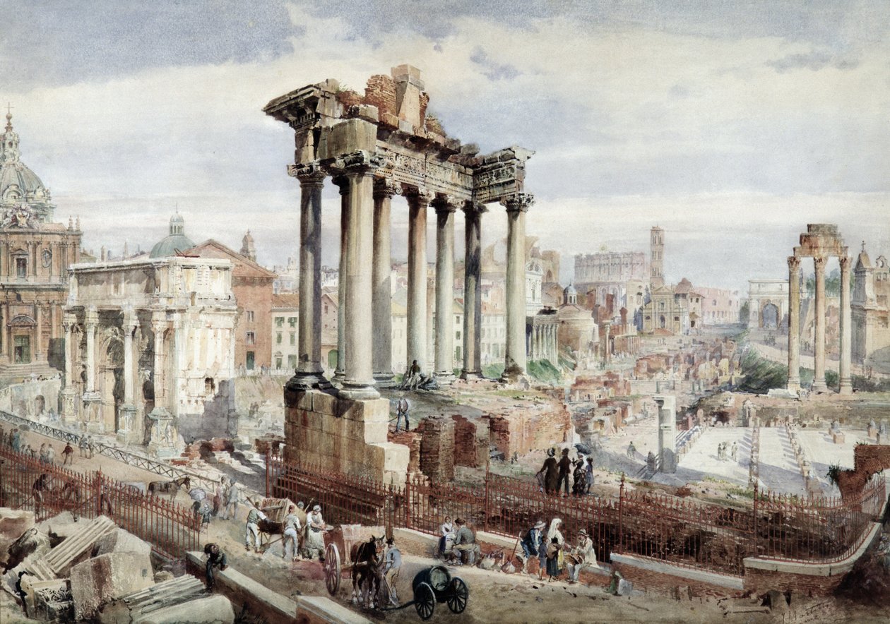 Roma Forumu, Roma, c.1870 by J. Martin