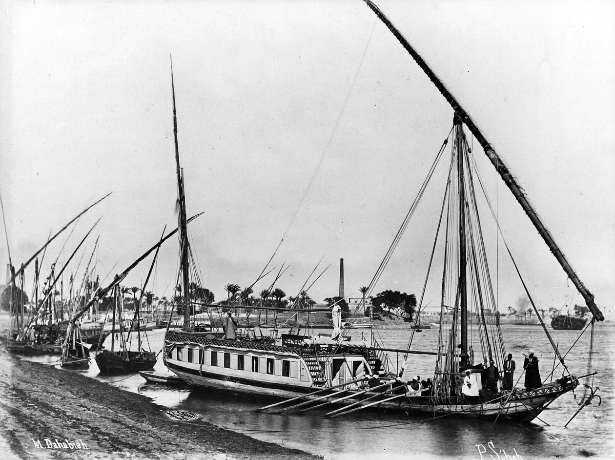 Nil üzerinde Dahabiya, c.1873-86 by J. Pascal Sebah