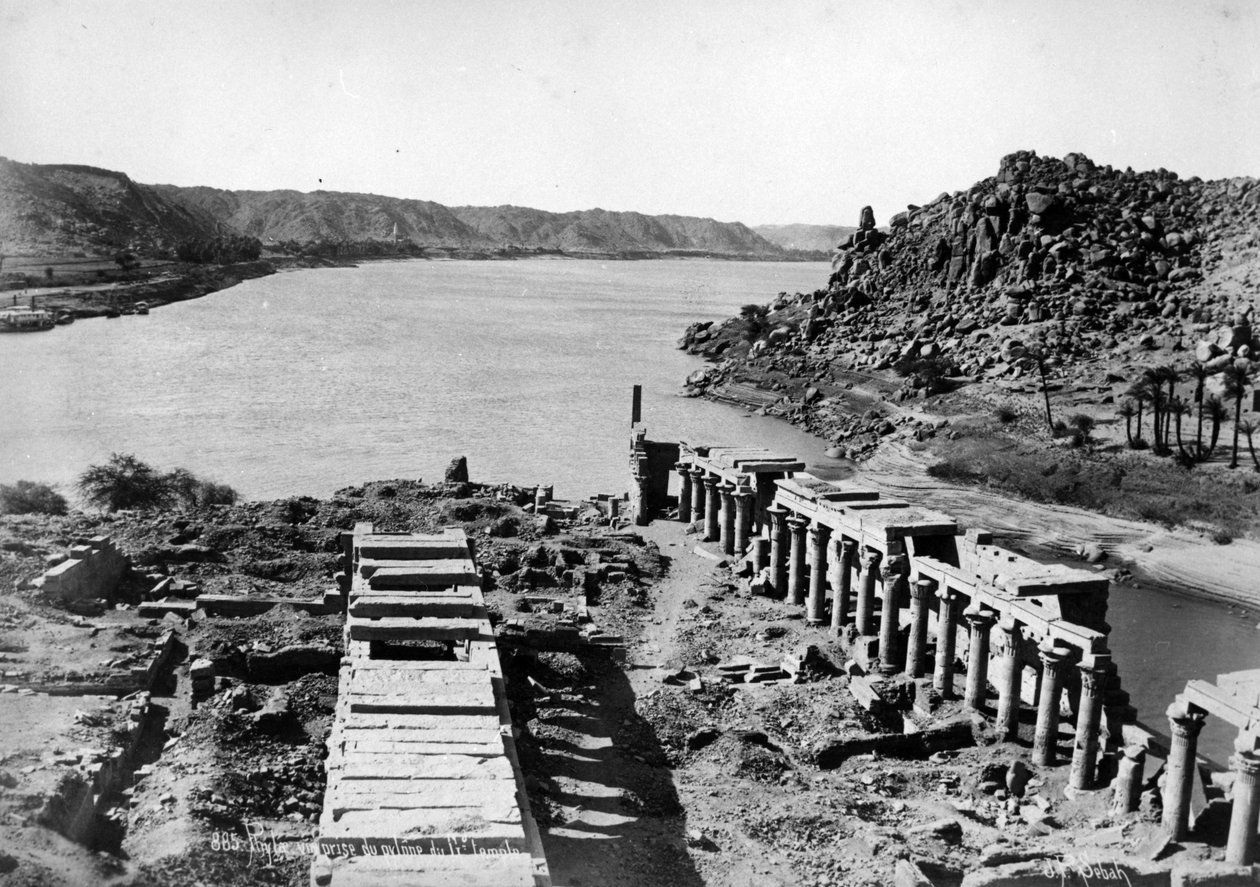 Philae, Büyük Tapınağın pilonundan alınmış, 1880 dolayları by J. Pascal Sebah