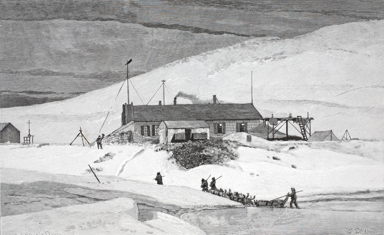 Fort Conger, Frinnell Land, 20 Mayıs 1883, pub. Londra 1886 by J. Steeple Davis