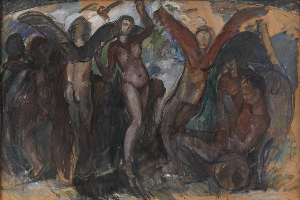 Bacchants ile Figür Kompozisyonu by J.A. Jerichau