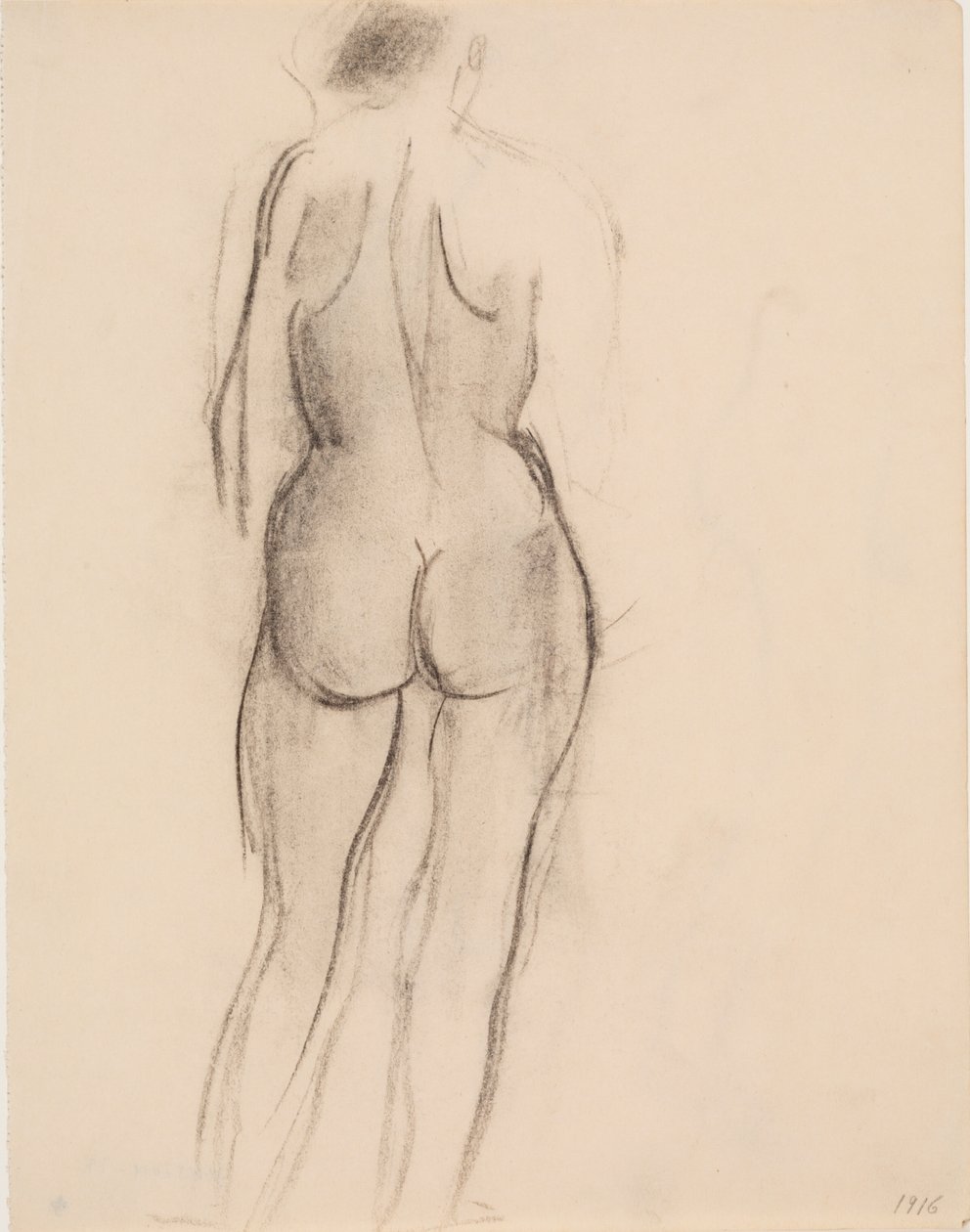 Arkadan görülen kadın ayakta modeli by J.A. Jerichau