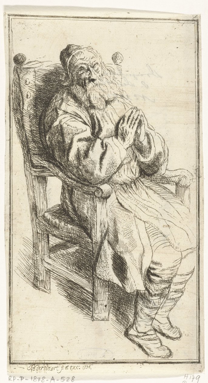 Bir koltukta oturan yaşlı adam by J.B. Bernaert