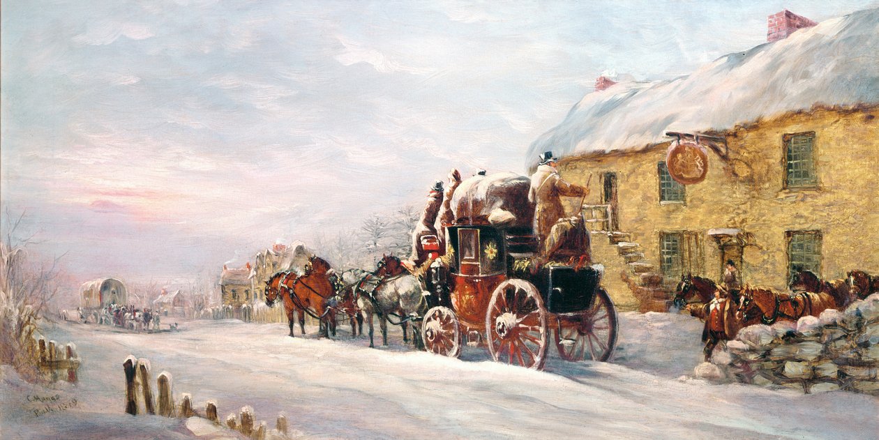Bir Taverna Dışında Sahne Koçu, Bath 1819 by J.C. Maggs