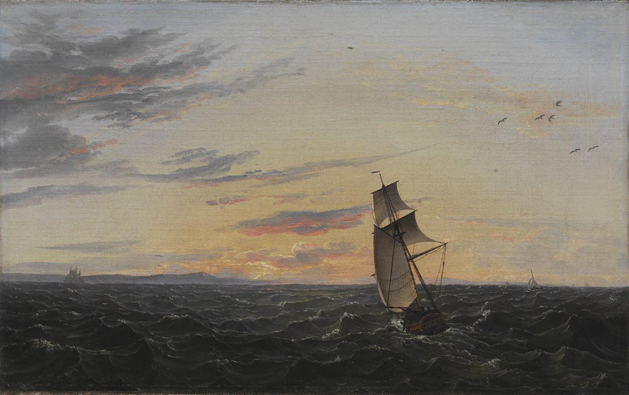 Bir Deniz Manzarası. Akşam Işığında Rügen Adası kıyıları by Johan Christian Dahl