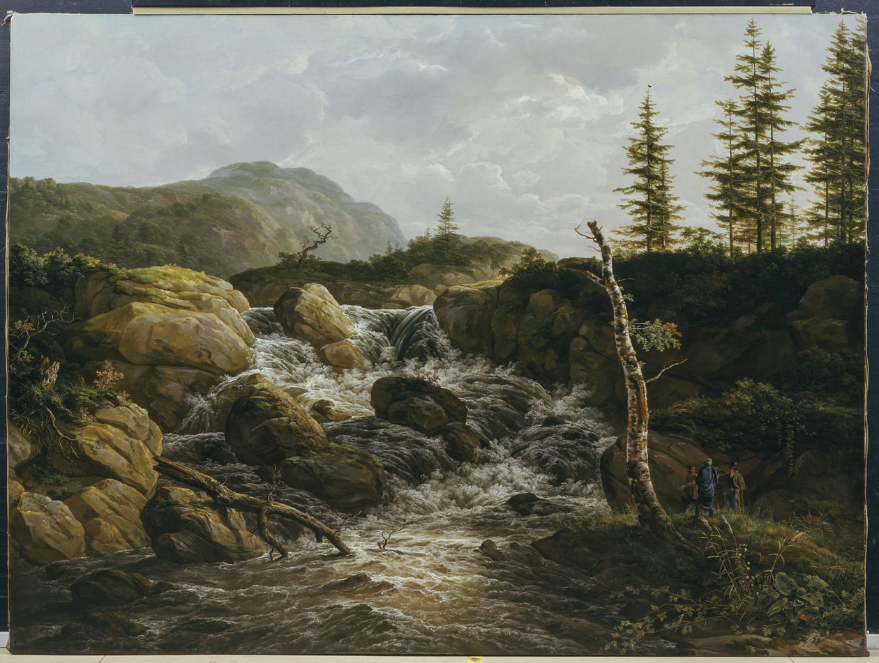Şelaleli Dağlık Manzara, Norveç by Johan Christian Dahl