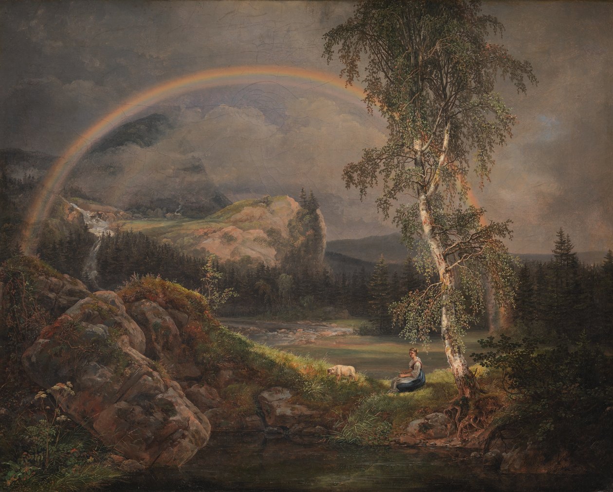 Gökkuşağı ile Norveç Manzarası by Johan Christian Dahl