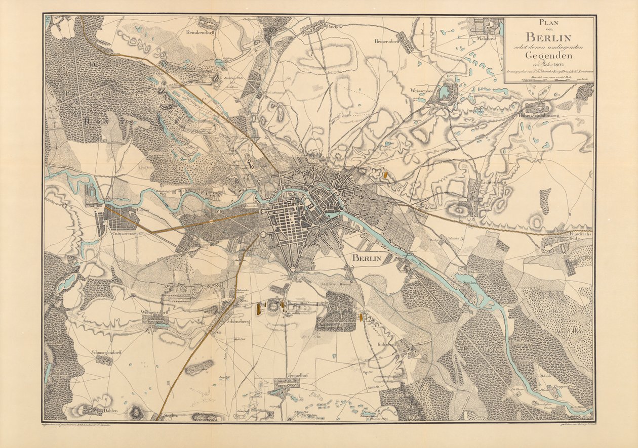 Berlin Haritası, 1802 by F. Schneider