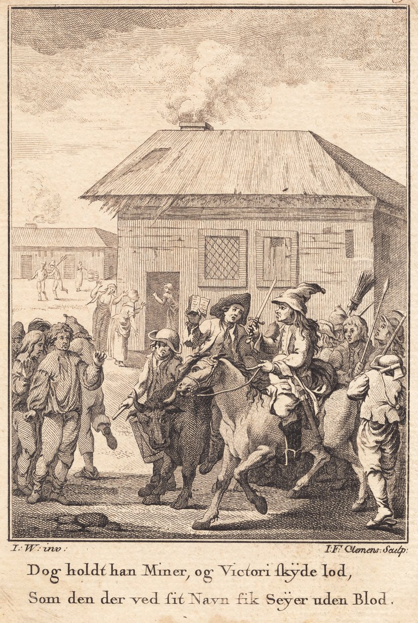 Anholt ordusunun başında at sırtında icra memuru by J.F. Clemens