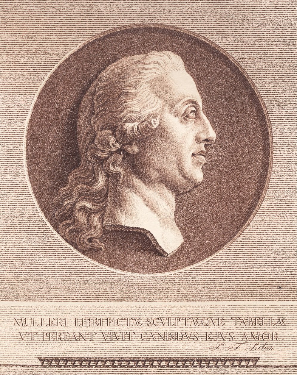 Bayan Adam Müller. Efter Wiedewelts mermer madalyon by J.F. Clemens