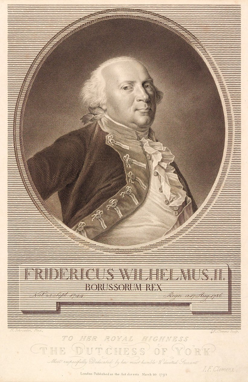 Prusya Kralı II. Friedrich Wilhelm by J.F. Clemens