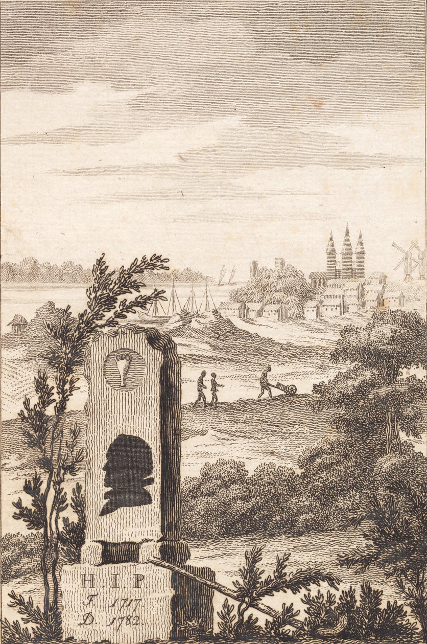 Hans Jakob Paludan için anma desteği. "Kalundborg Şehri Açıklaması" için başlık sayfası by J.F. Clemens