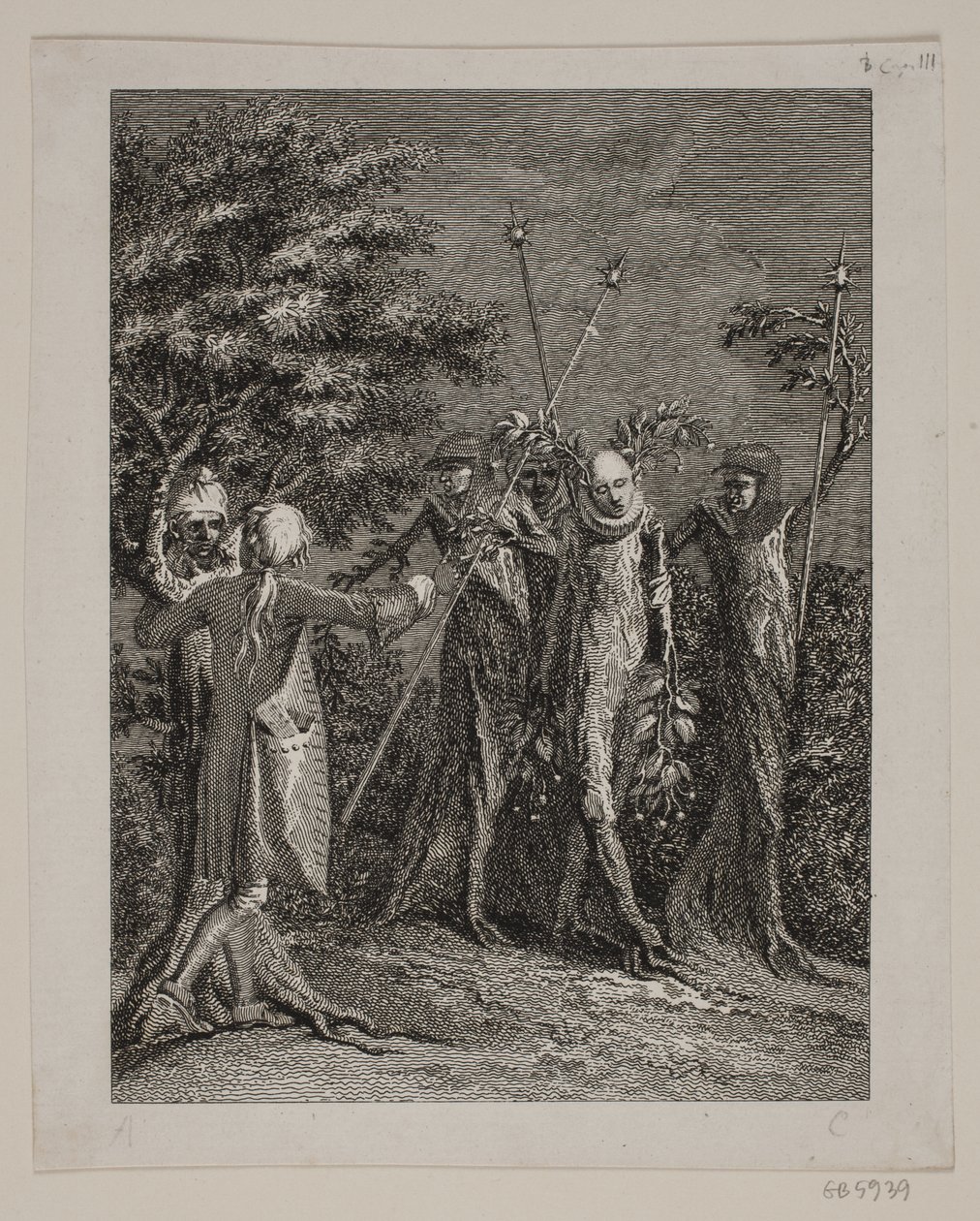 Niels Klim, bir Potualı suçlunun üç gardiyan tarafından götürüldüğünü görüyor by J.F. Clemens