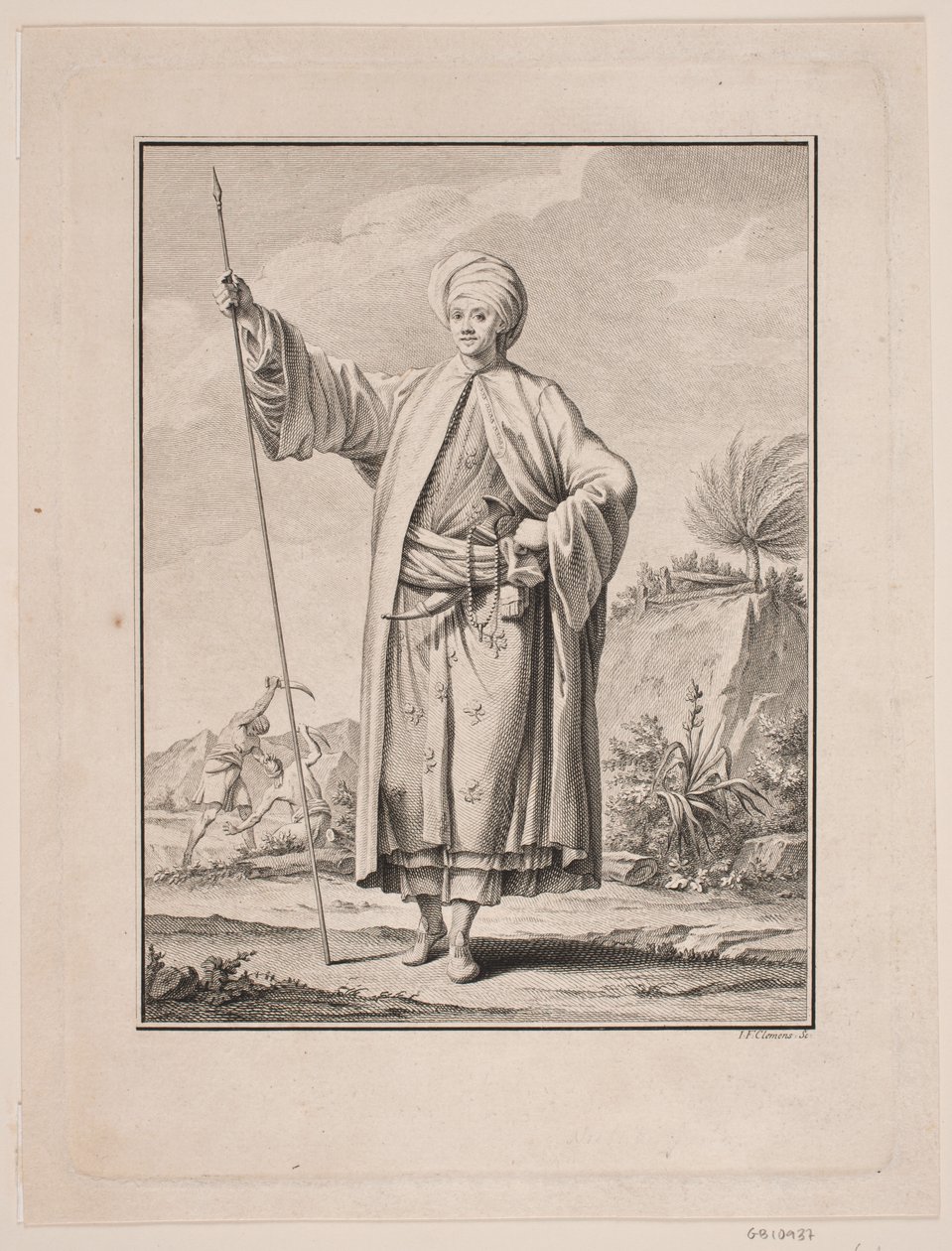 Arap elbiseli Carsten Niebuhr portresi by J.F. Clemens
