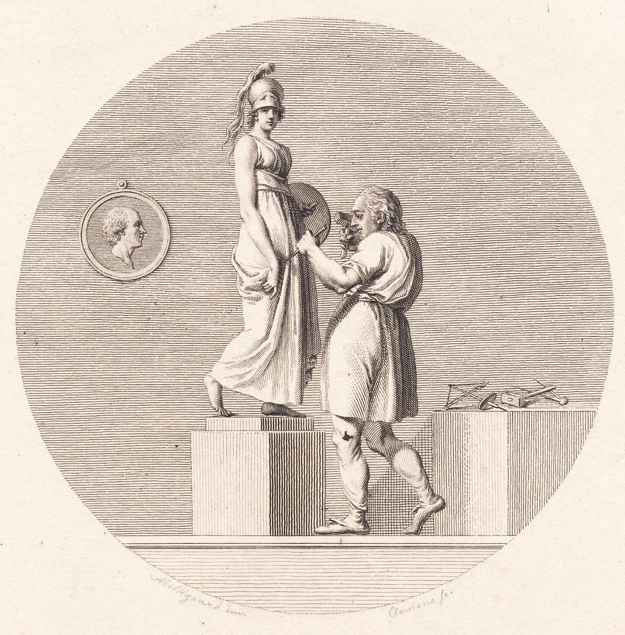 Sergel stüdyosunda çalışıyor by J.F. Clemens