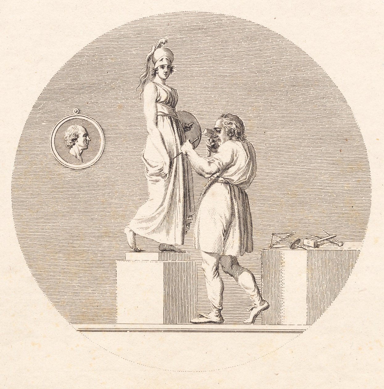Sergel stüdyosunda çalışıyor by J.F. Clemens