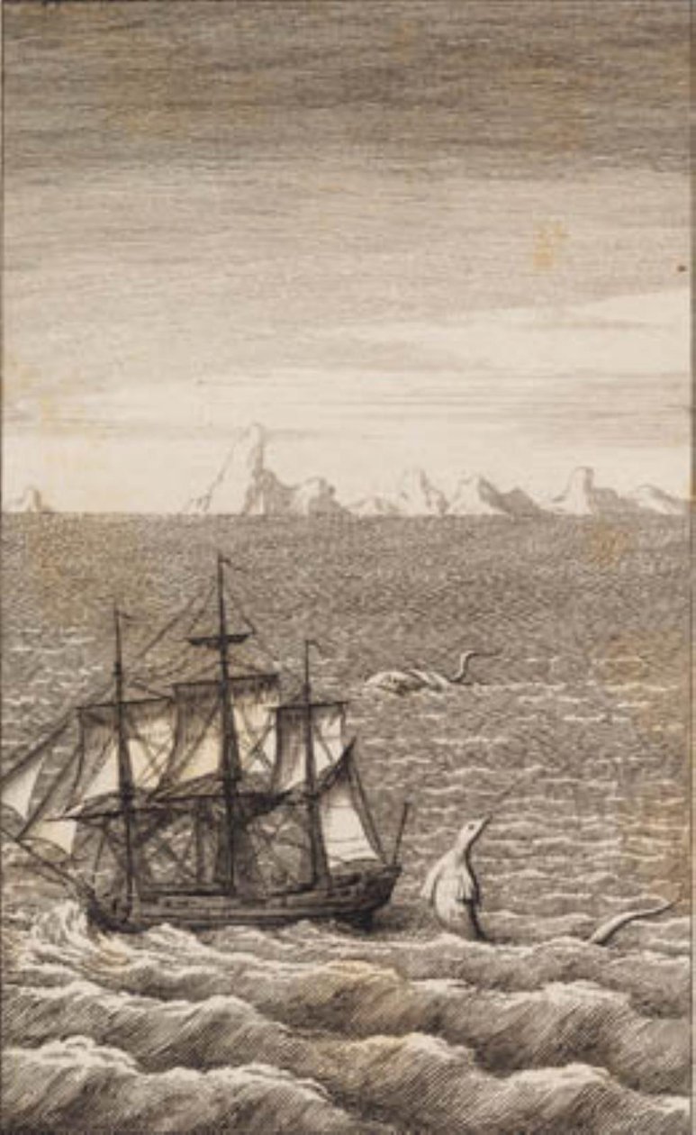 gemi ve deniz yaratığı by J.F. Clemens